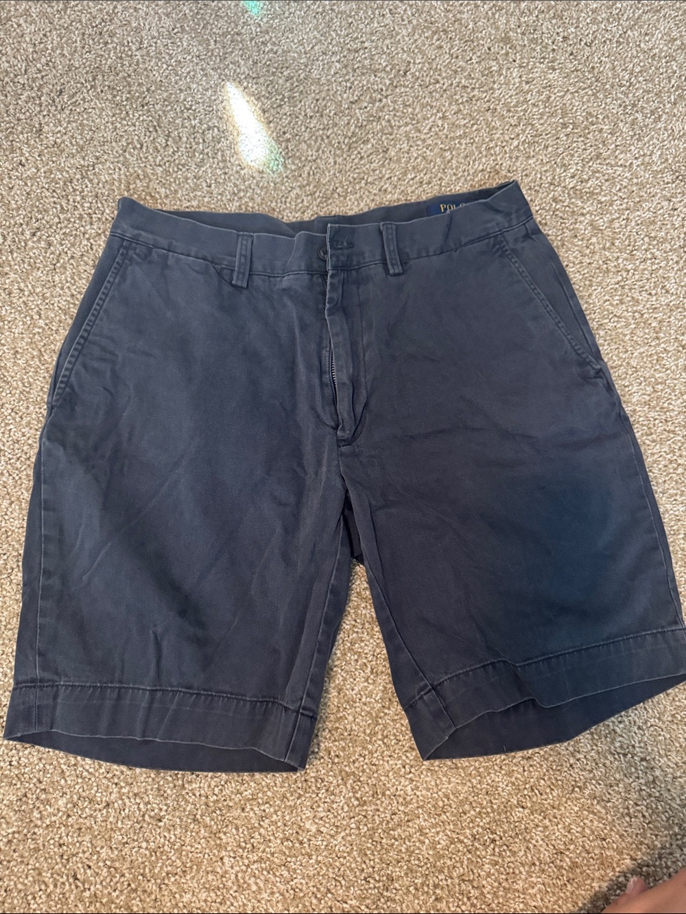 Polo by Ralph Lauren Navy Flat-Front Cotton Shorts